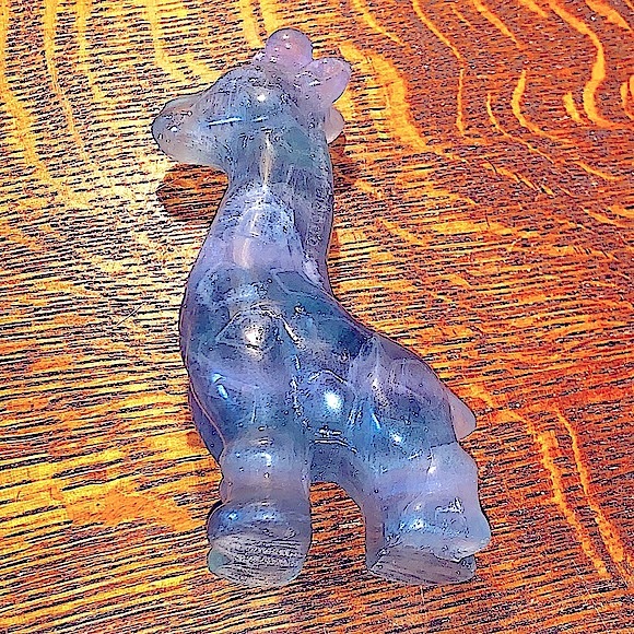 NATURAL FLUORITE GIRAFFE CARVED NEW HEALING STONE 4 INCH - Picture 11 of 12